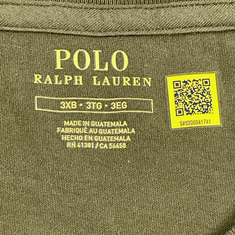 Polo Ralph Lauren Mens 3XB Big Tall Graphic POLO RL 67 T-Shirt Green Cotton NWT